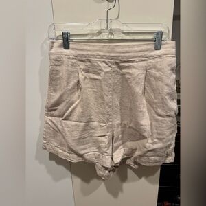 Madewell Clean Pull-On Shorts in Linen-Cotton – Natural Undyed, Size M